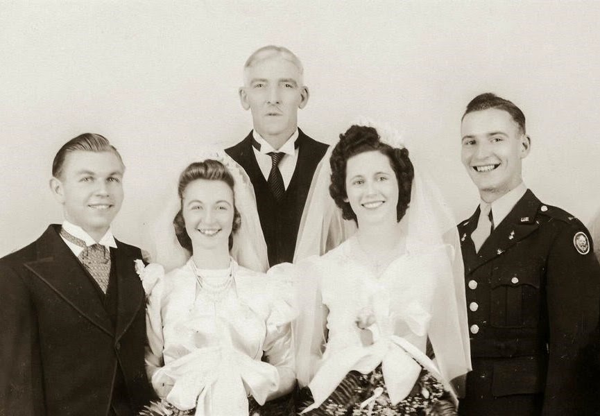 William and Eleanore Wiesner, Grandpop Frank Gallagher, Mary McKenzie and Hugh Gallagher, double wedding